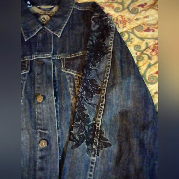 Artful Dodger (DEATH OF A CRAFTSMAN) Raw Blue Embroidered Denim Jacket Men's 2XL - Picture 4 of 16